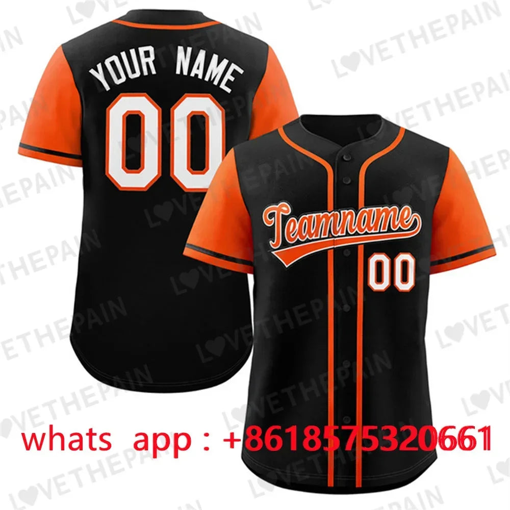 Personalization Custom Baseball Jersey Print Team Shirt Personal Name Number Hip Hop Sportswear Baseball T-shirt Men/Women/Kids