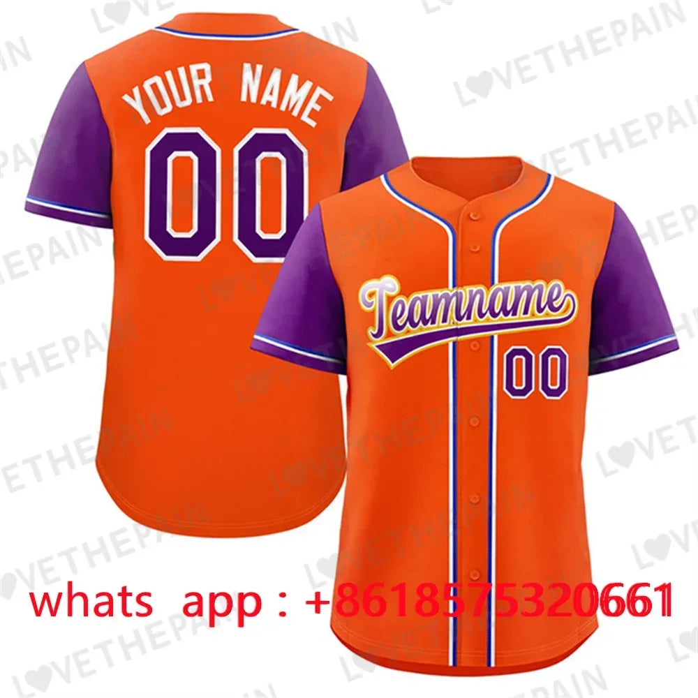 Personalization Custom Baseball Jersey Print Team Shirt Personal Name Number Hip Hop Sportswear Baseball T-shirt Men/Women/Kids
