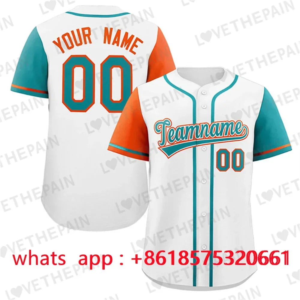 Personalization Custom Baseball Jersey Print Team Shirt Personal Name Number Hip Hop Sportswear Baseball T-shirt Men/Women/Kids