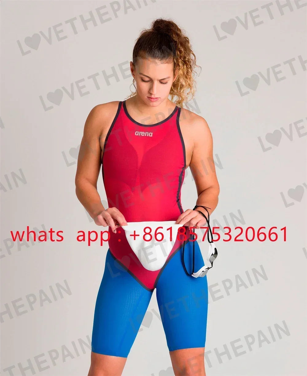 Women’s Open-back One-piece Competition Swimsuit Training Racing Swimmers Tech Suit F1 Swimwear Suit Triathlon Sports Swimwear