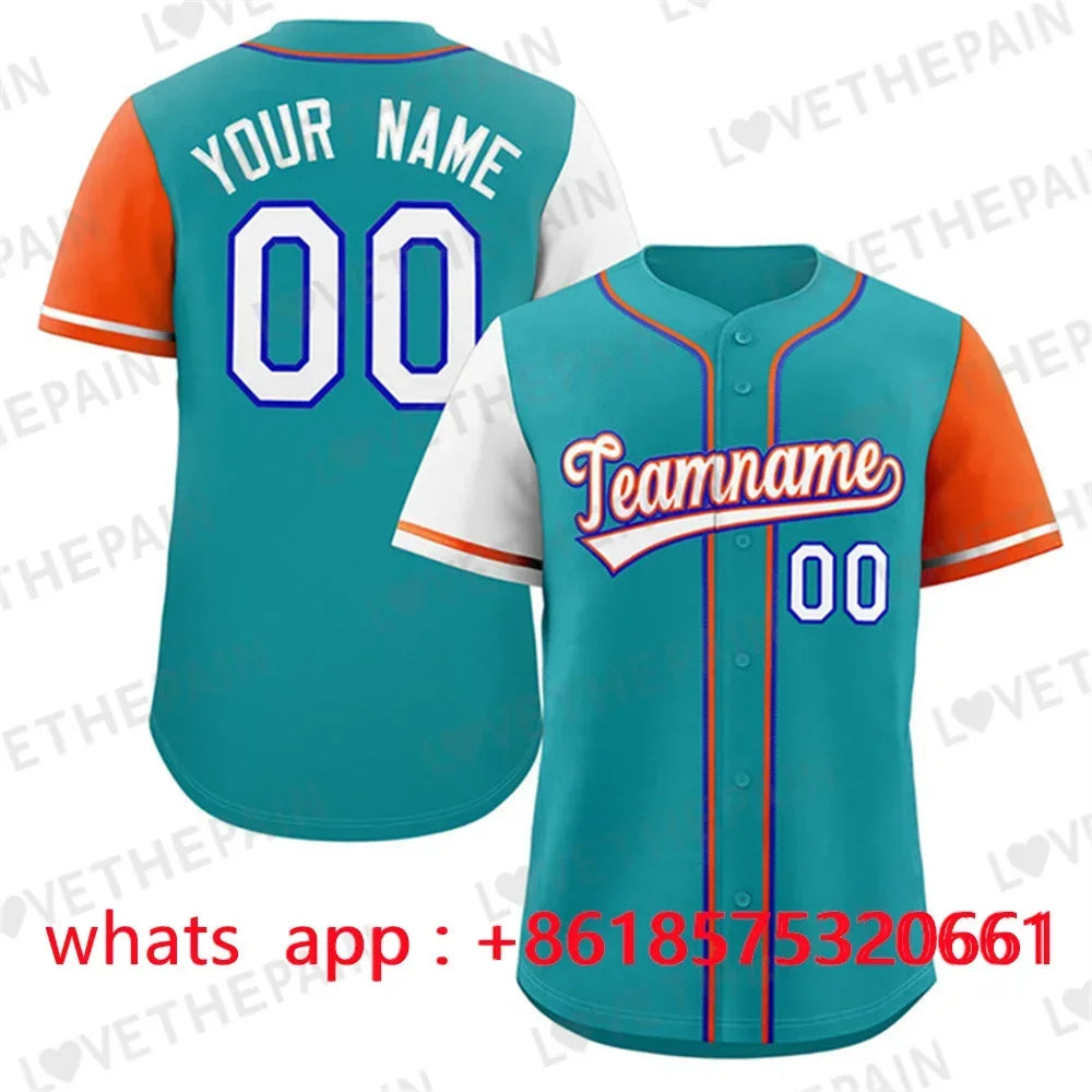 Personalization Custom Baseball Jersey Print Team Shirt Personal Name Number Hip Hop Sportswear Baseball T-shirt Men/Women/Kids