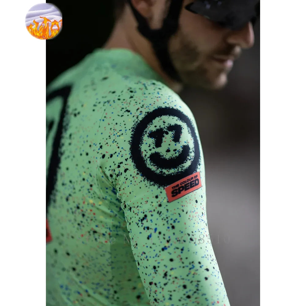 RH77 Winter Cycling Warm Jacket Men Long Sleeve Fleece Jersey Motorcycle Mtb Road Below zero to keep warm Bike Clothing Ciclismo