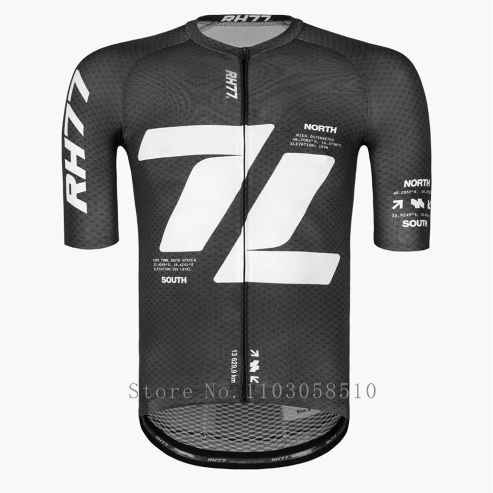 RH77 High Quality Cycling Jersey Men Short Sleeve Bicycle Jersey Breathable Quick Dry MTB Road Cycling Clothing Bike Shirts