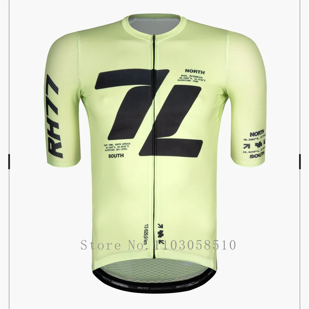 RH77 High Quality Cycling Jersey Men Short Sleeve Bicycle Jersey Breathable Quick Dry MTB Road Cycling Clothing Bike Shirts