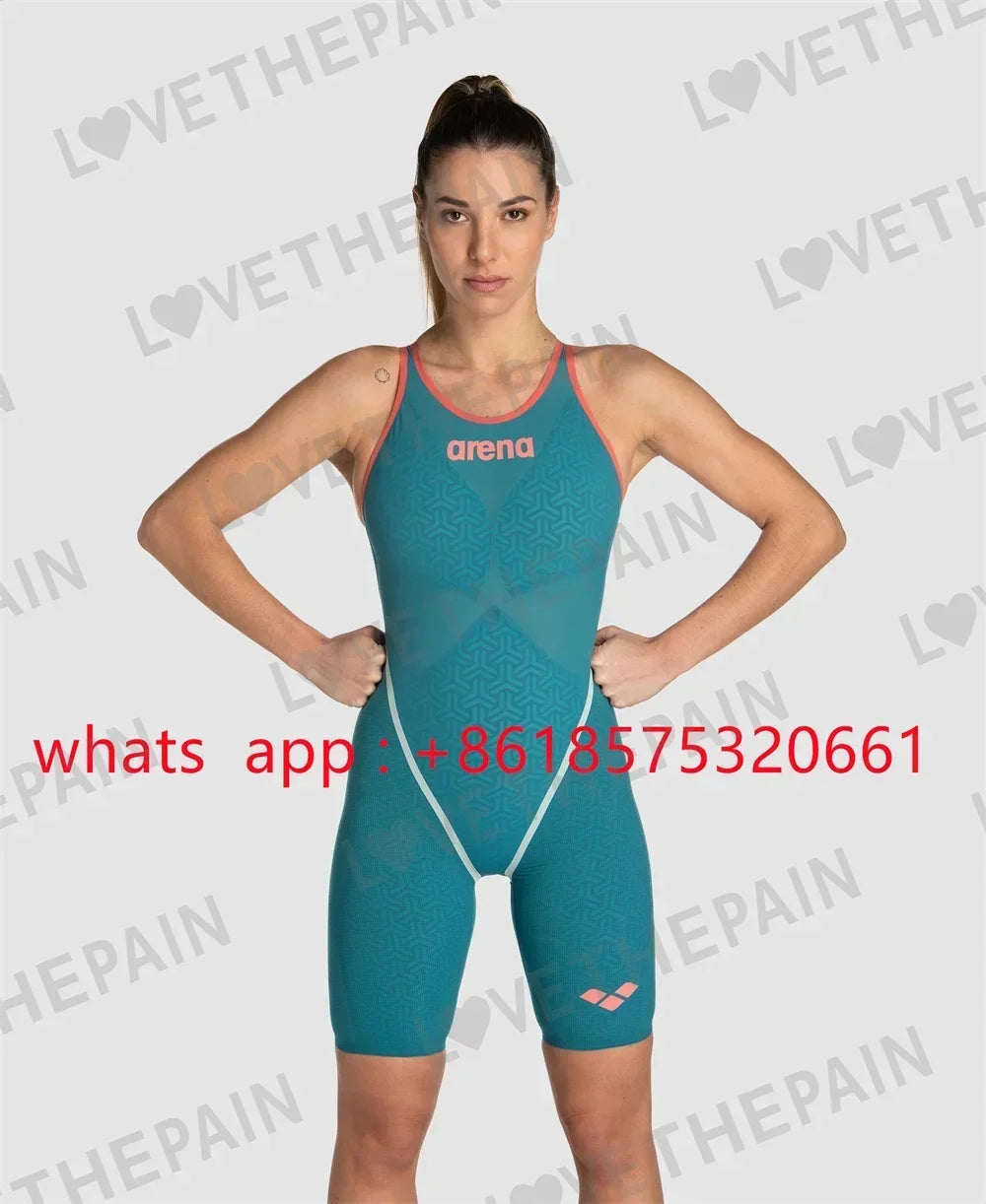Women’s Open-back One-piece Competition Swimsuit Training Racing Swimmers Tech Suit F1 Swimwear Suit Triathlon Sports Swimwear