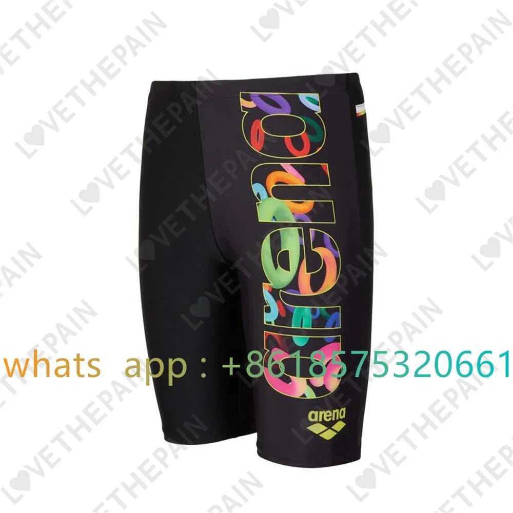 New Men's Swim Jammer Swimsuit Beach Tights Shorts Athletic Training Swimwear Swimming Trunks Bathing Suit Diving Surfing Pants