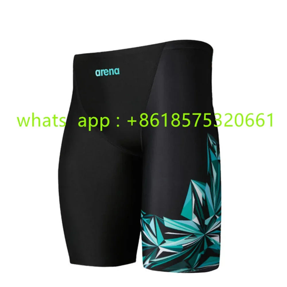 New Men's Swim Jammer Swimsuit Beach Tights Shorts Athletic Training Swimwear Swimming Trunks Bathing Suit Diving Surfing Pants