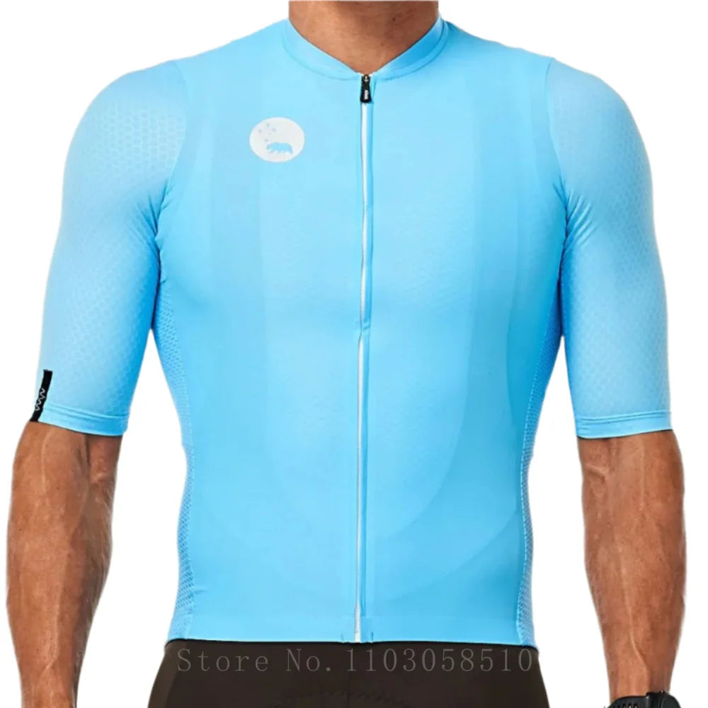 WYN Men's Cycliny Short Sleeve Breathable Summer Biking Top Jersey Moisure Wicking Mountain MTB Cycling Clothing with Pockets