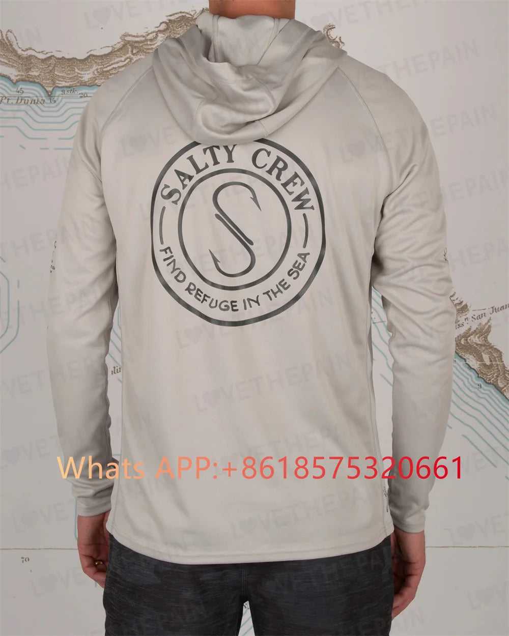 salty crew Fishing Shirt Hooded Large Size Uv Protection Man Outdoor Camouflage Moisture Wicking Jersey Fishing Apparel top 2024