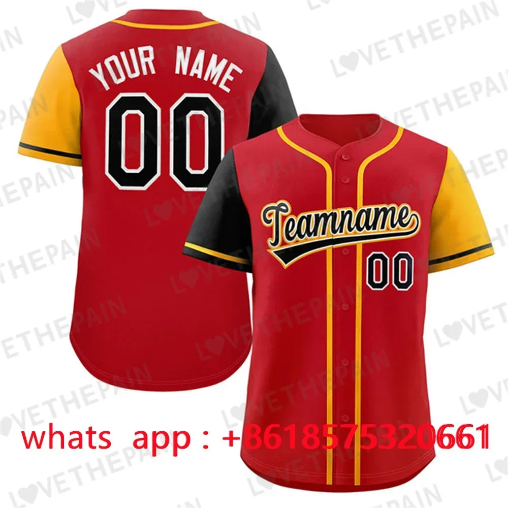 Personalization Custom Baseball Jersey Print Team Shirt Personal Name Number Hip Hop Sportswear Baseball T-shirt Men/Women/Kids