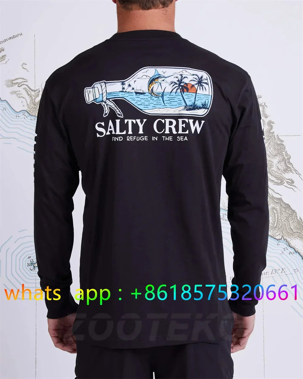 Fishing Wear Mens Crewneck Shirt Print Camisa De Pesca Fishing Long Sleeve Uv Protection T-shirt Performance Angling Clothing
