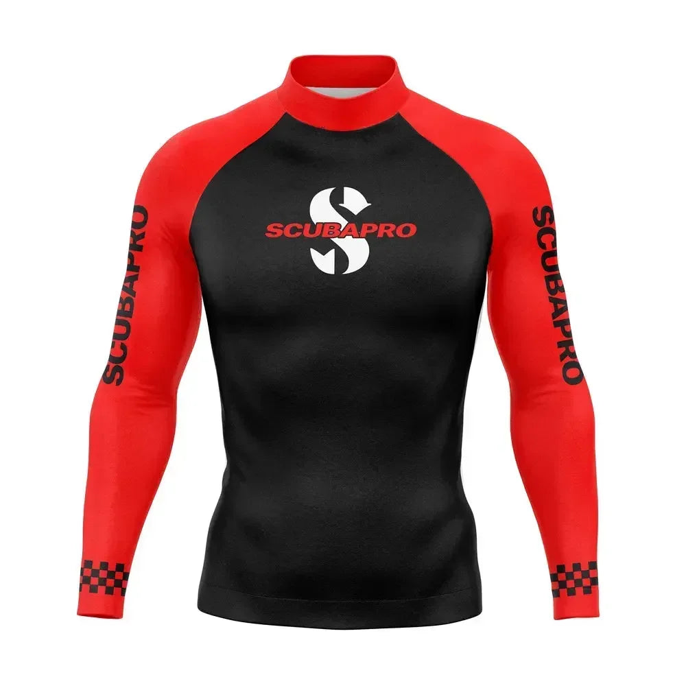 Mens Long Sleeve Rashguard Upf 50 Sun Protection Surf Shirt Quick Dry Breathable Swimming Tight T-shirt Summer 2025 Gym Clothes