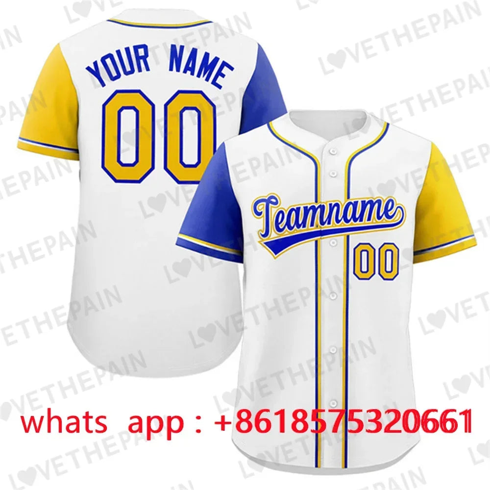 Personalization Custom Baseball Jersey Print Team Shirt Personal Name Number Hip Hop Sportswear Baseball T-shirt Men/Women/Kids