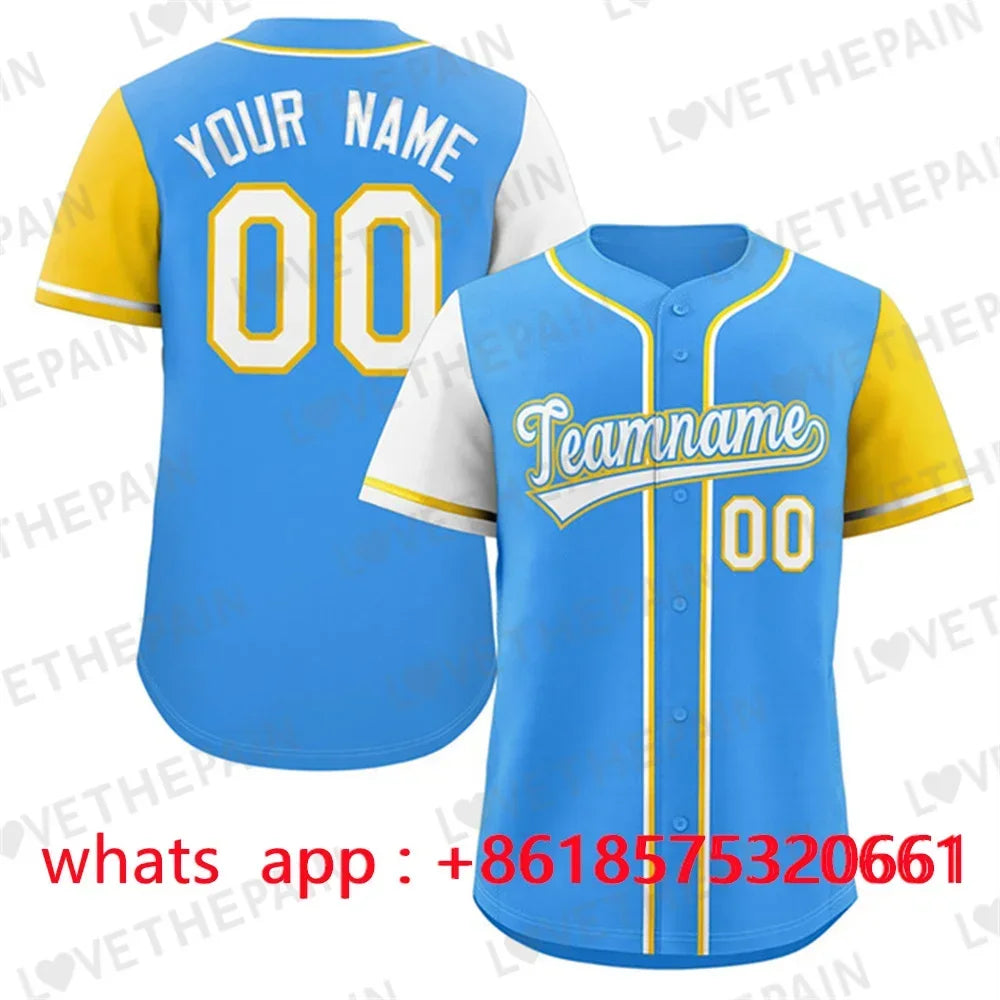 Personalization Custom Baseball Jersey Print Team Shirt Personal Name Number Hip Hop Sportswear Baseball T-shirt Men/Women/Kids