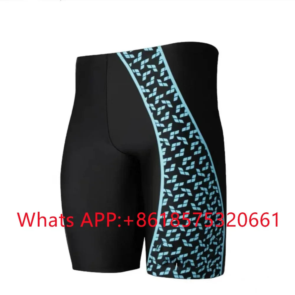 New Men's Swim Jammer Swimsuit Beach Tights Shorts Athletic Training Swimwear Swimming Trunks Bathing Suit Diving Surfing Pants
