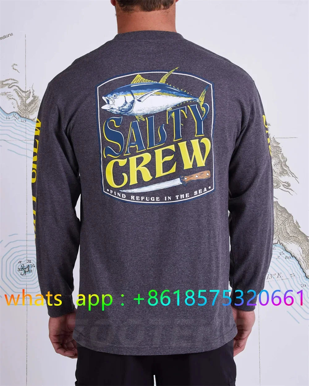 Fishing Wear Mens Crewneck Shirt Print Camisa De Pesca Fishing Long Sleeve Uv Protection T-shirt Performance Angling Clothing