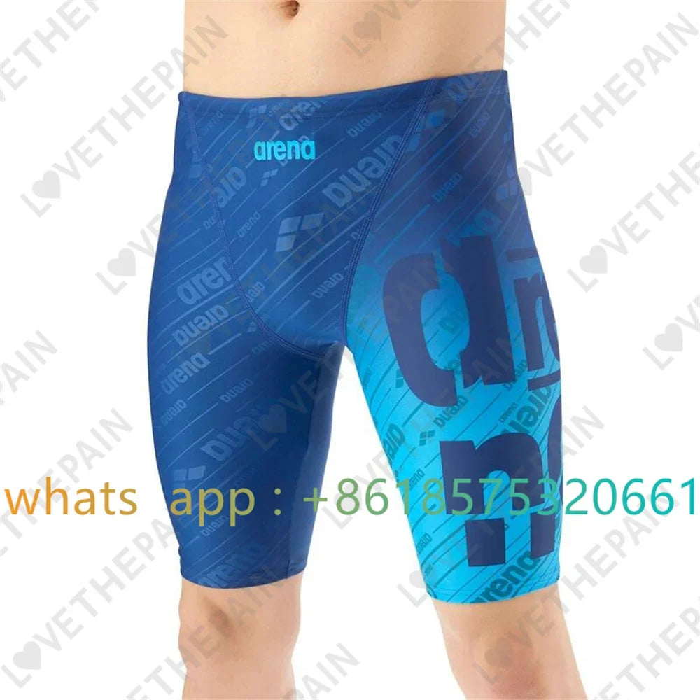 New Men's Swim Jammer Swimsuit Beach Tights Shorts Athletic Training Swimwear Swimming Trunks Bathing Suit Diving Surfing Pants