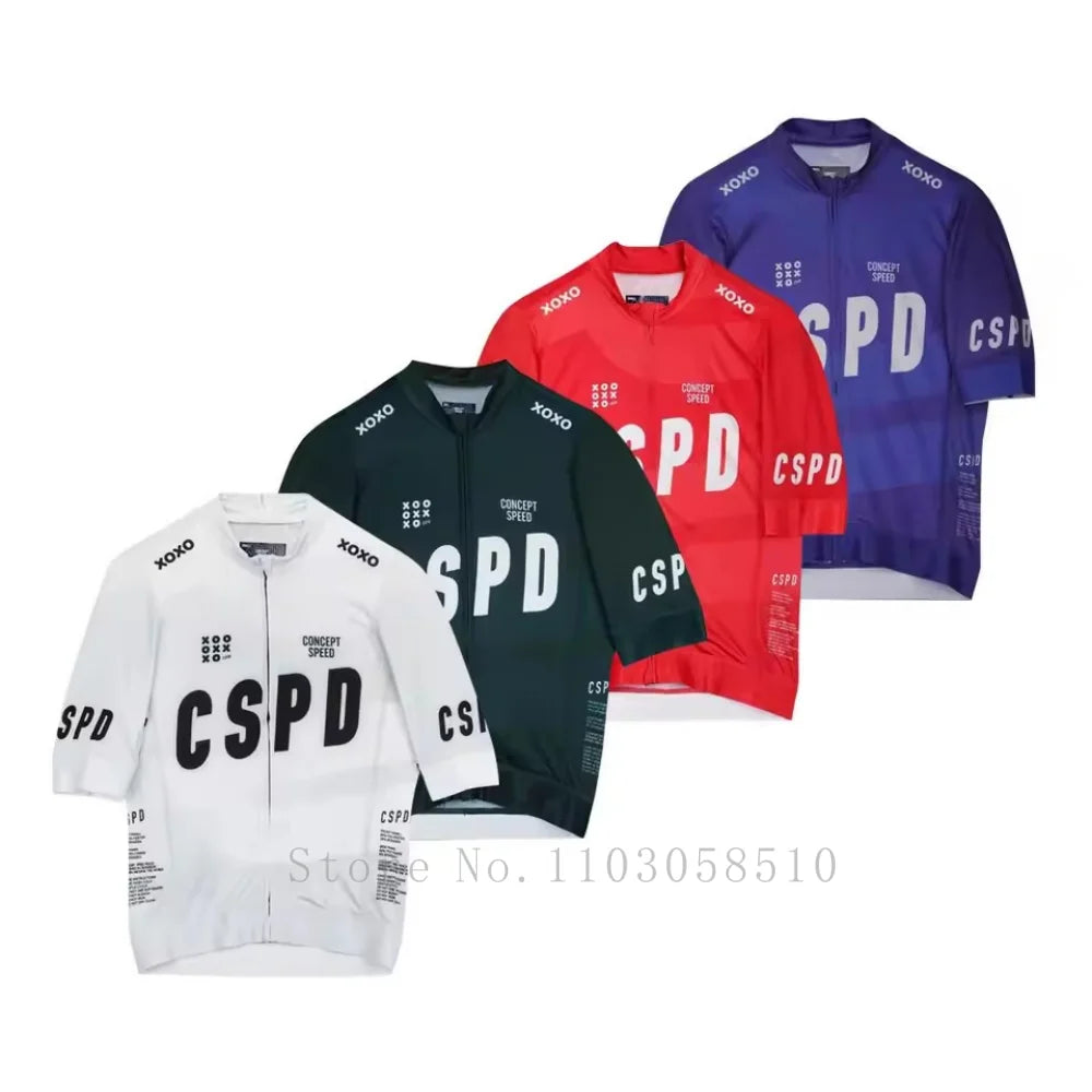 CSPD Summer Cycling Jersey Maillot Ciclismo Hombre Pro Team Riding Bicycle Clothing Short Sleeve High Quality MTB Cycling Jersey