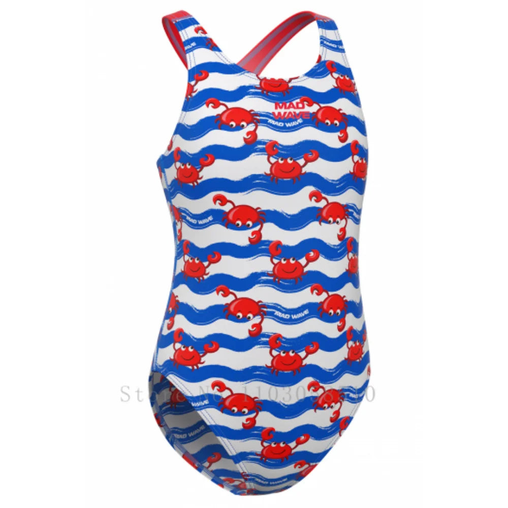 mad wave 8-14Years Girls Swimsuit Brand New Summer Children Girls One Piece Swimwear Swimsuits Beachwear Bathing Suits Monokini