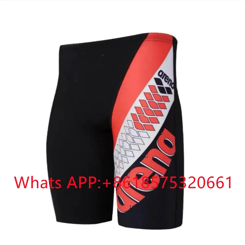 New Men's Swim Jammer Swimsuit Beach Tights Shorts Athletic Training Swimwear Swimming Trunks Bathing Suit Diving Surfing Pants
