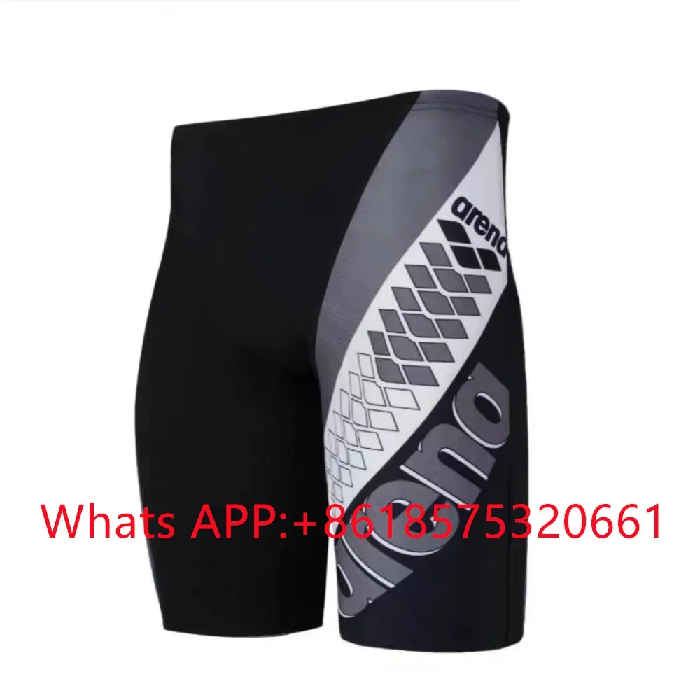 New Men's Swim Jammer Swimsuit Beach Tights Shorts Athletic Training Swimwear Swimming Trunks Bathing Suit Diving Surfing Pants