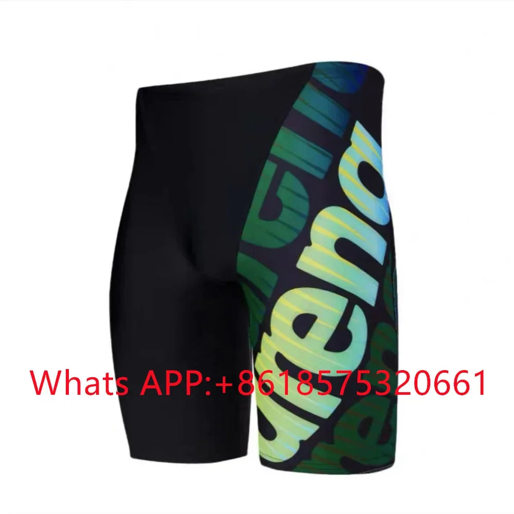 New Men's Swim Jammer Swimsuit Beach Tights Shorts Athletic Training Swimwear Swimming Trunks Bathing Suit Diving Surfing Pants