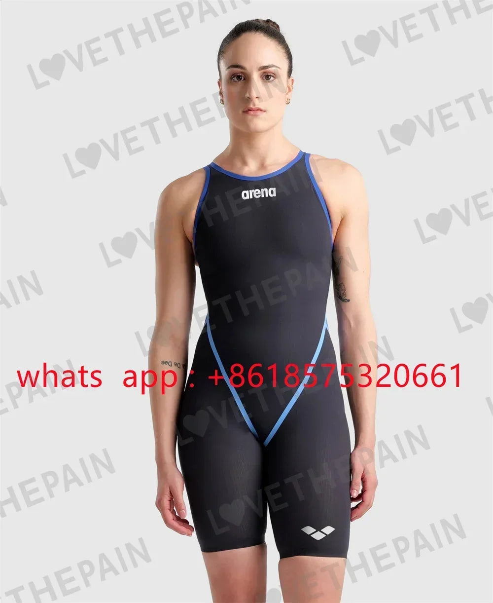 Women’s Open-back One-piece Competition Swimsuit Training Racing Swimmers Tech Suit F1 Swimwear Suit Triathlon Sports Swimwear