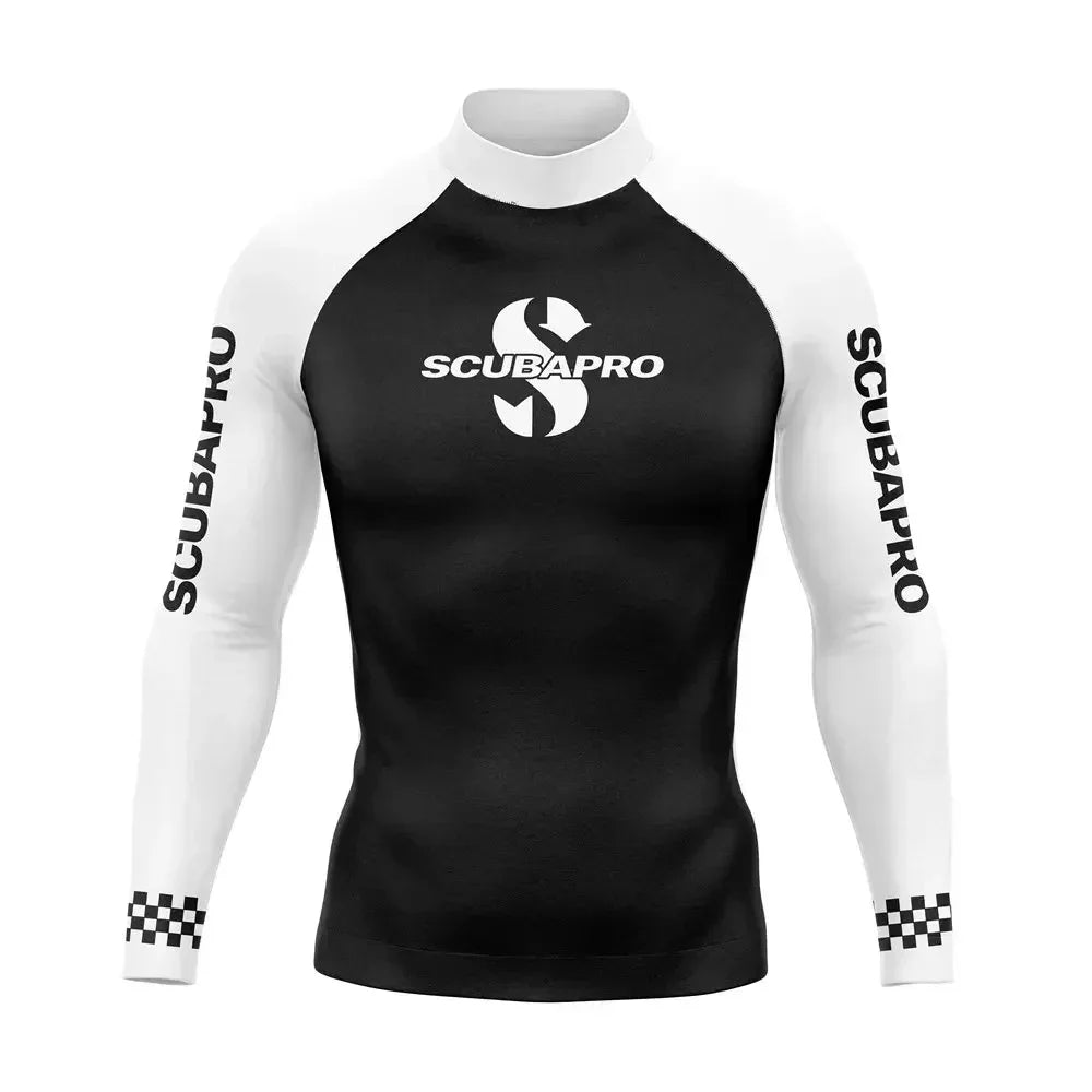 Mens Long Sleeve Rashguard Upf 50 Sun Protection Surf Shirt Quick Dry Breathable Swimming Tight T-shirt Summer 2025 Gym Clothes