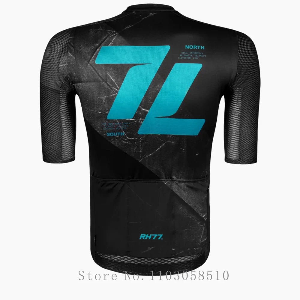 RH77 High Quality Cycling Jersey Men Short Sleeve Bicycle Jersey Breathable Quick Dry MTB Road Cycling Clothing Bike Shirts